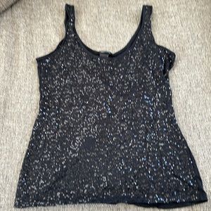 Mods International Women’s Dressy Black Sequined Tank Top Size Medium